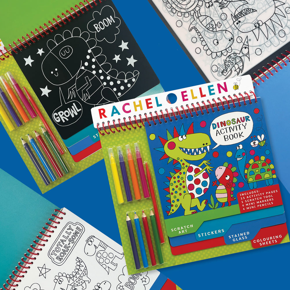 Activity Book with Scratch Art & Stickers - Dinosaur