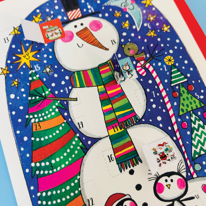 Advent Calendar Card - Snowman Snow Globe