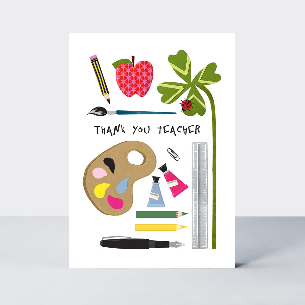 Bookworm - Thank You Teacher Card - Desk