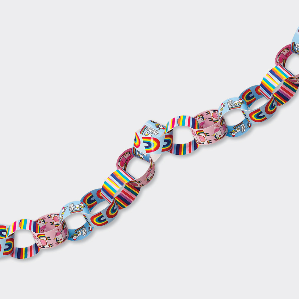 Party Paper Chain Kit- Unicorns and Rainbows