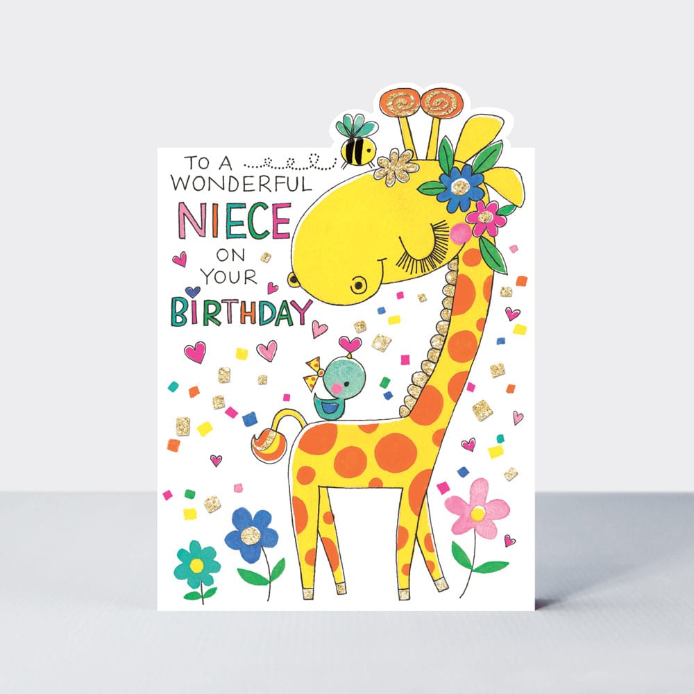 Cherry on Top - Wonderful Niece Giraffe - Birthday Card