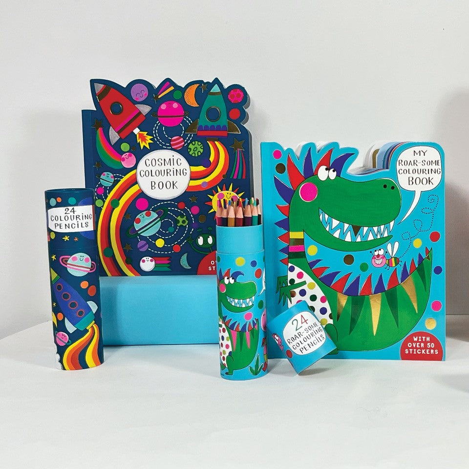 Tube of 24 Colouring Pencils - Roar-some Dinosaur