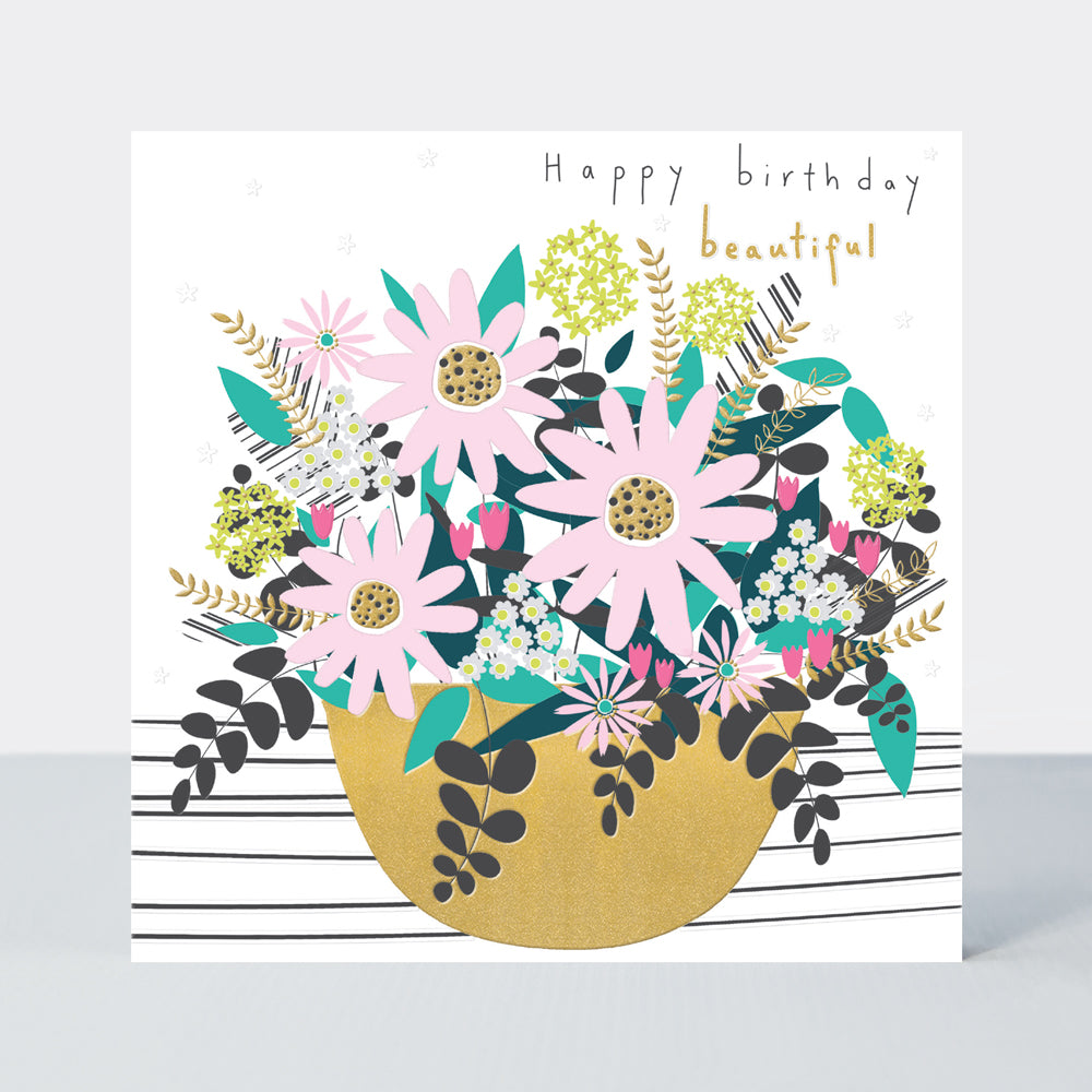 Mika - Birthday Large Flower Pot - Birthday Card