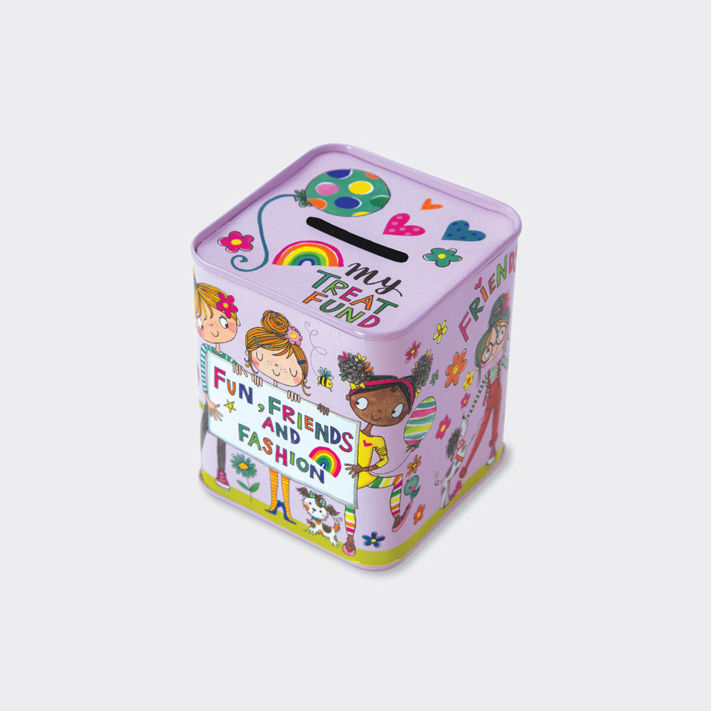 Treat Fund Friends Kids Money Box Tin