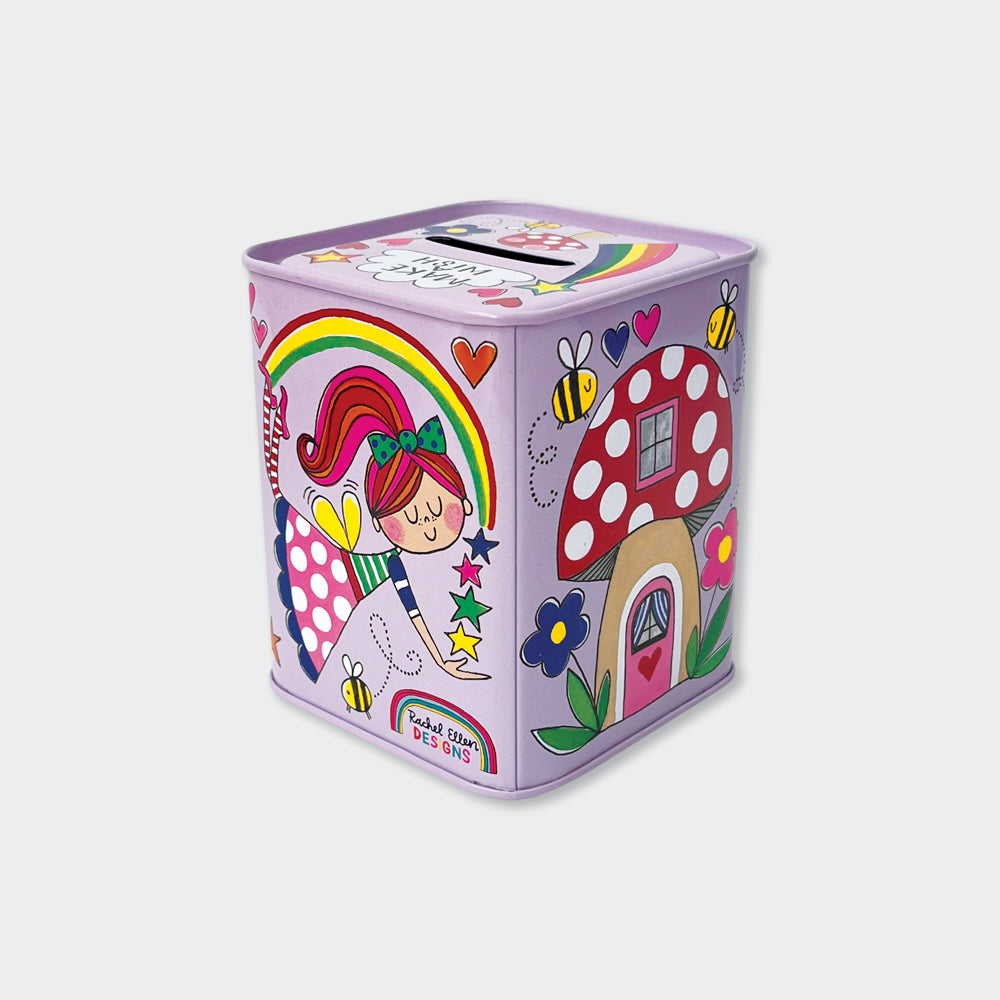 Make A Wish Fairies Kids Money Box Tin