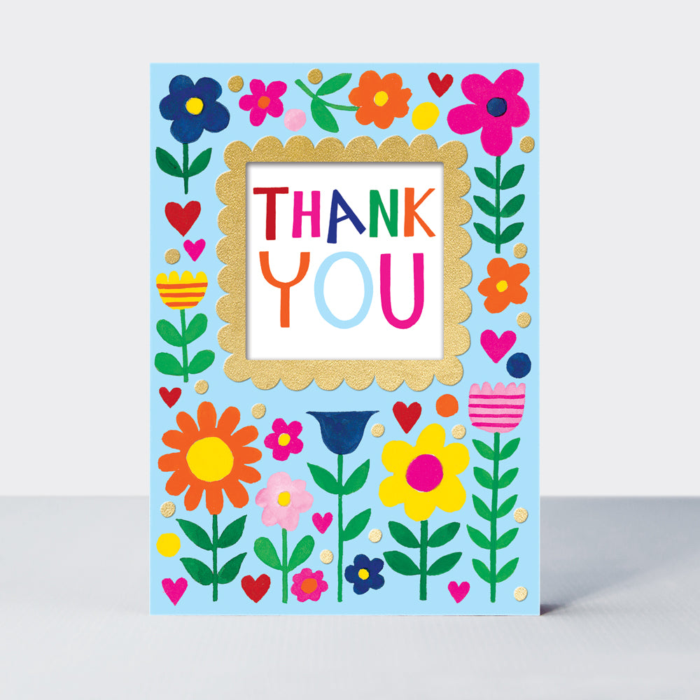 Thank you card featuring a floral design by Rachel Ellen Designs