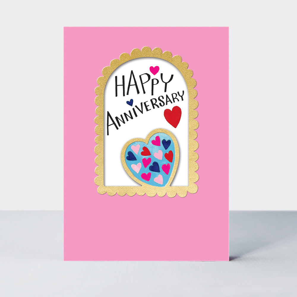 Anniversary card featuring a heart design by Rachel Ellen Designs