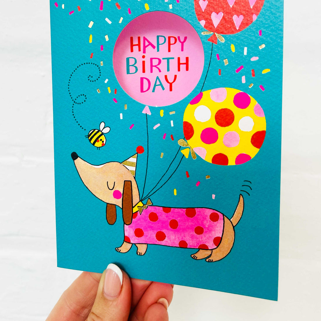 Peep - Happy Birthday Card/Dog & Balloons
