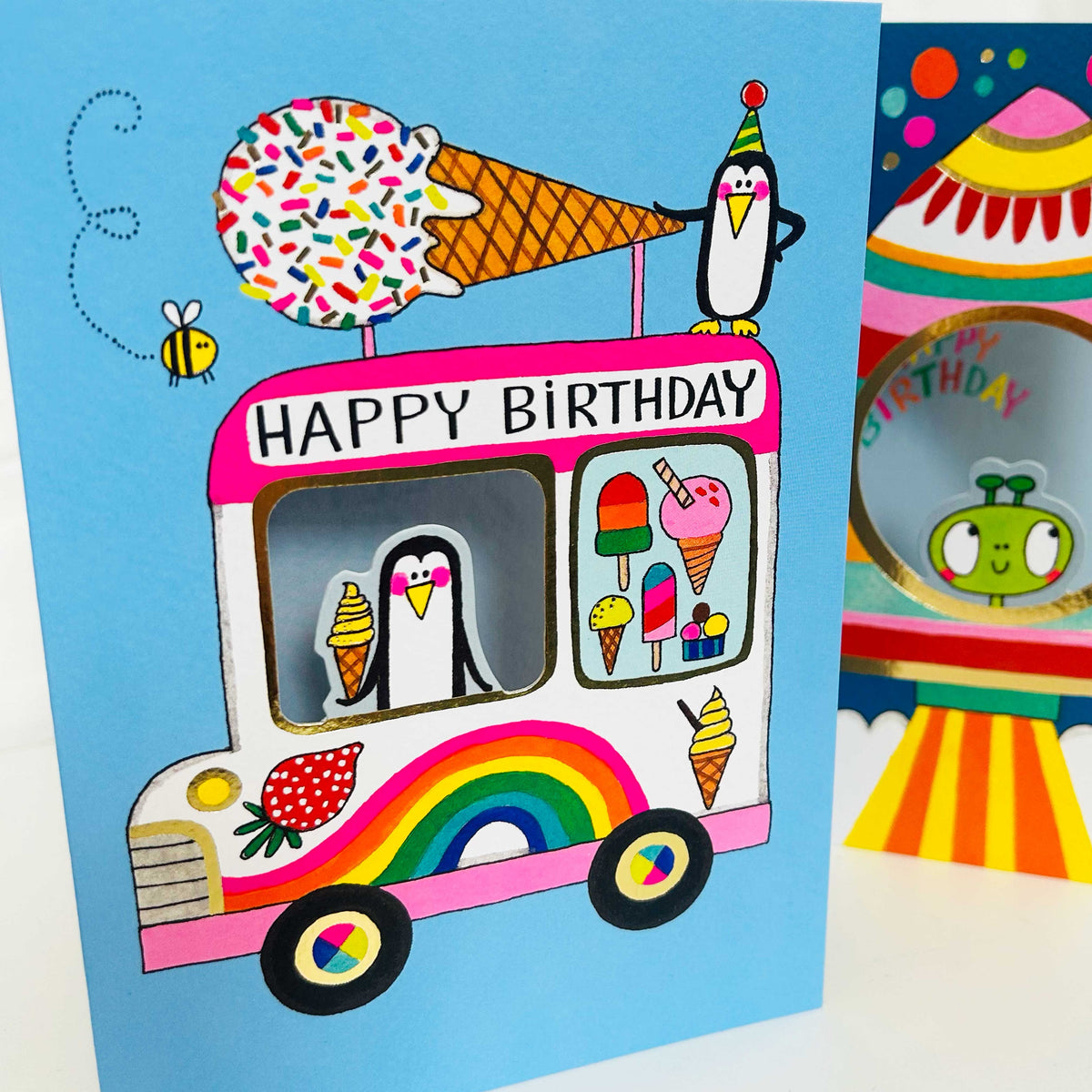Peep - Happy Birthday Card/Ice Cream Van