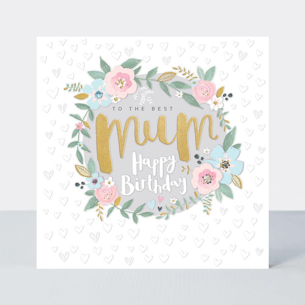 Peony - Mum Birthday Floral Wreath - Birthday Card