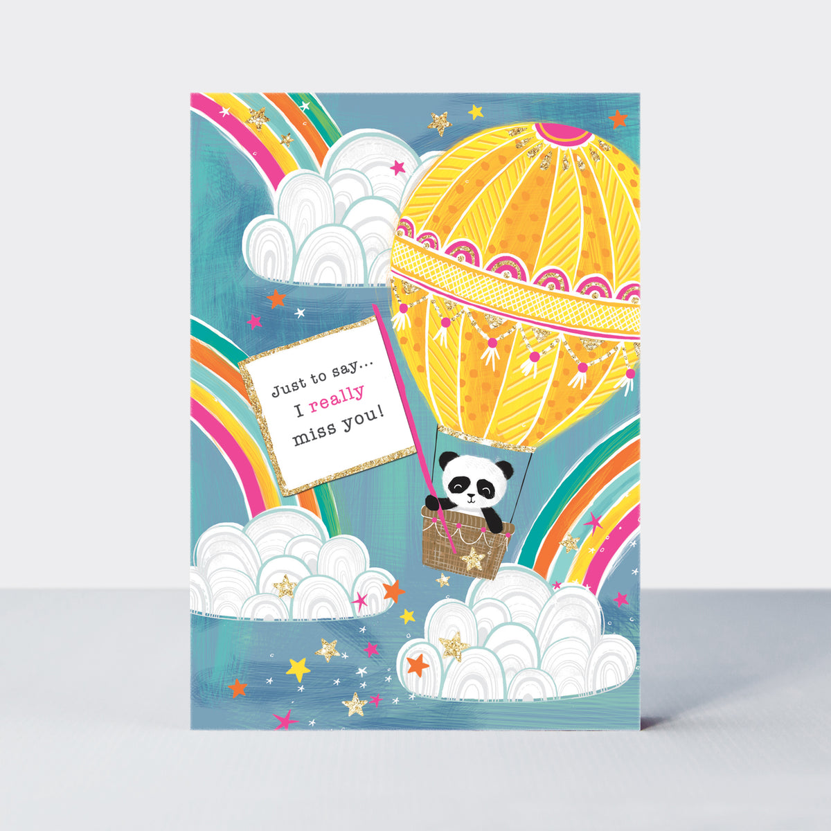 Piccolo - Miss You Card/Panda in Balloon