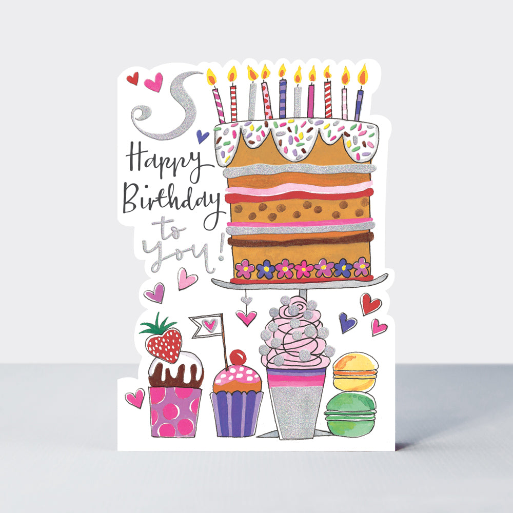 Star Jumps - Happy Birthday to you cake and candles - Birthday Card