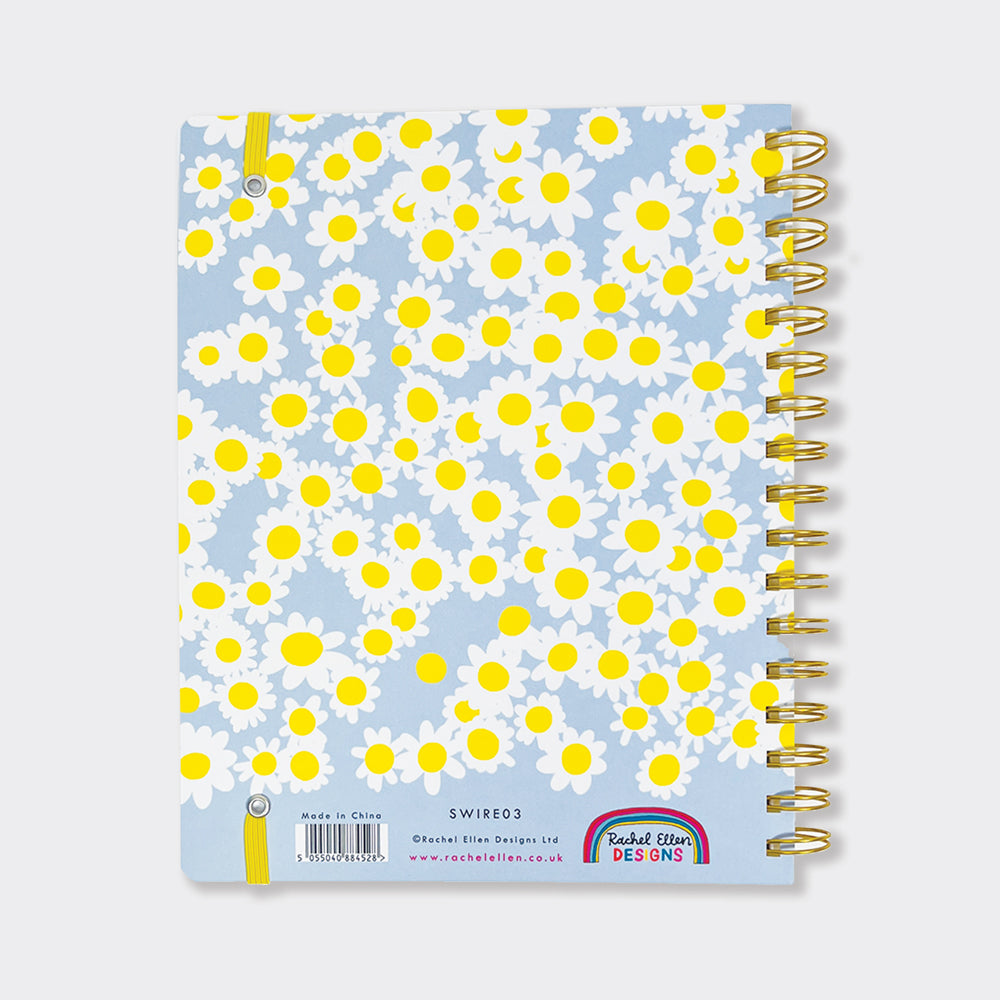 200-Page Lined Wirebound Notebook - Daisy Floral