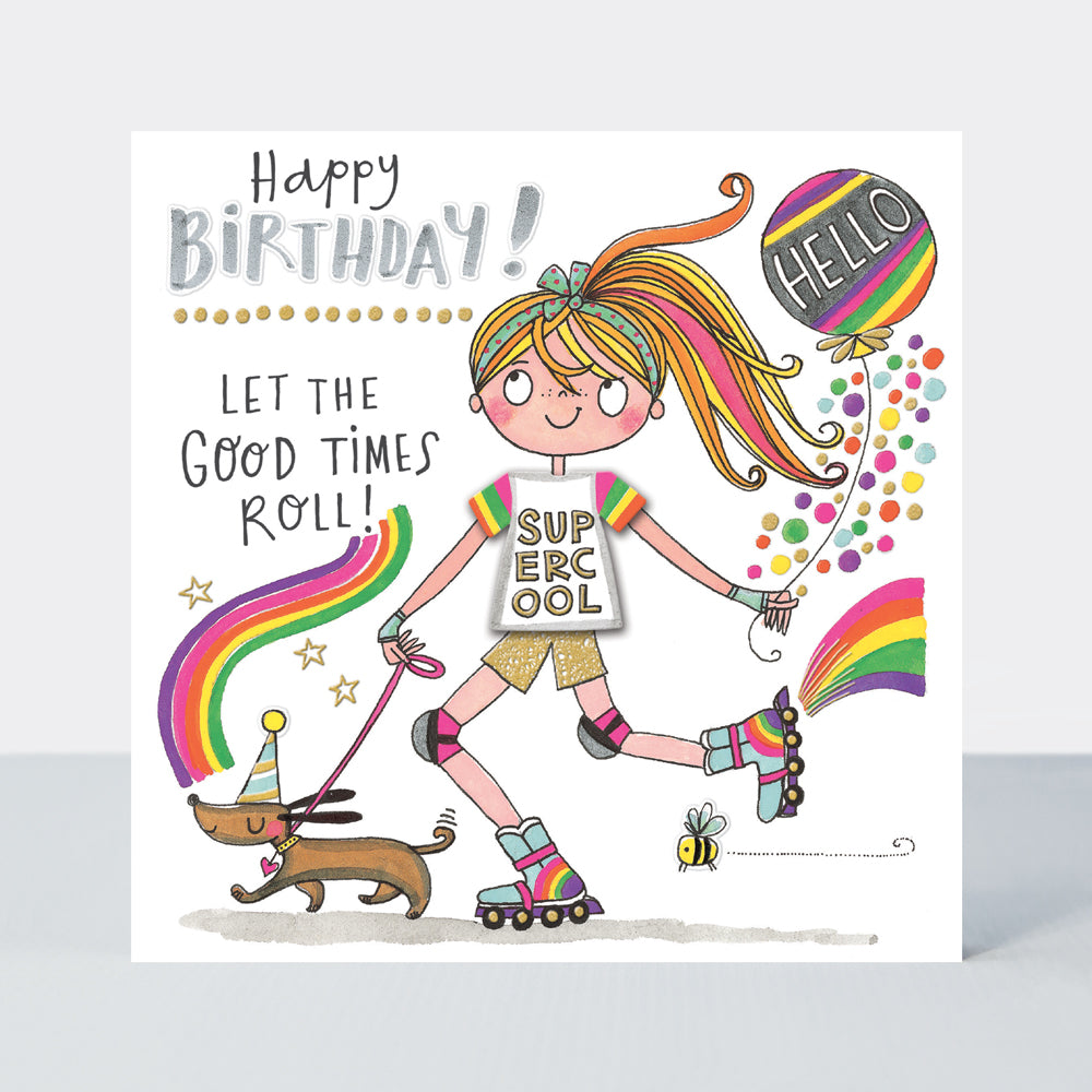 T-Party - Happy Birthday Rollerskates - Birthday Card