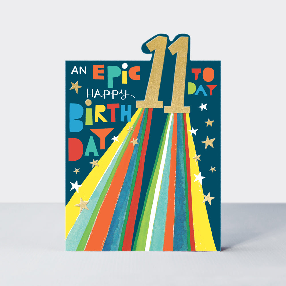 Tiptoes - Age 11 stars - Birthday Card