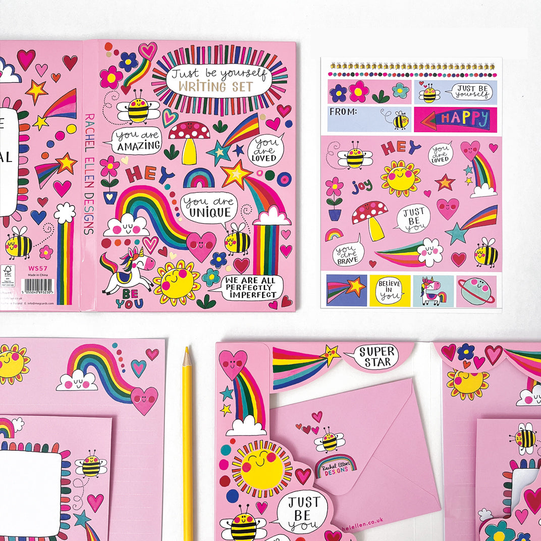 Letter Writing Set - Unicorns, Rainbows & Bees/Just Be Yourself