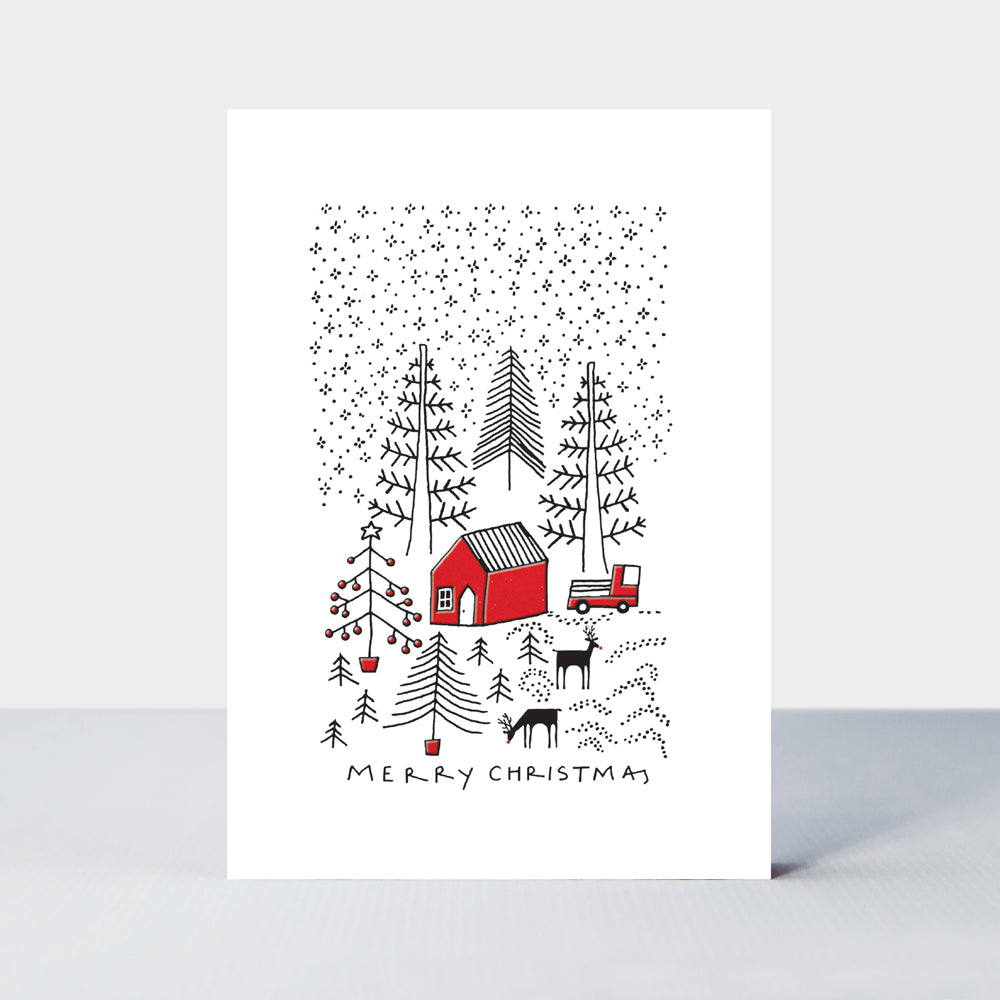 Almond - Merry Christmas/Cabin In The Woods Christmas Card