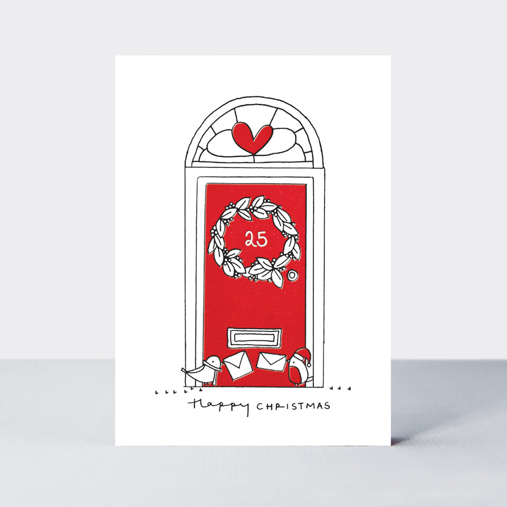 Almond - Happy Christmas/Christmas Red Door Christmas Card