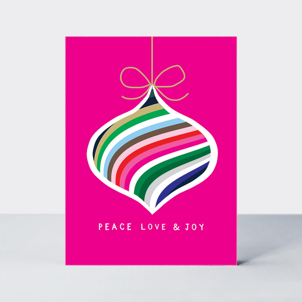 Rectangular Christmas Card Box - Baubles & Bottles - Box of 20 Cards