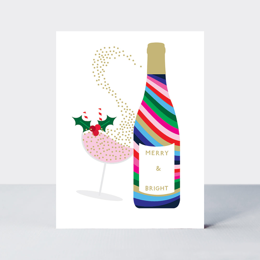 Rectangular Christmas Card Box - Baubles & Bottles - Box of 20 Cards