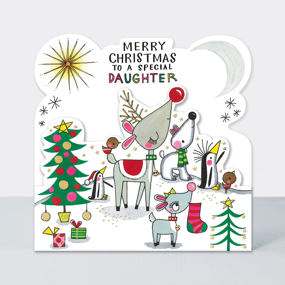 Christmas Card Side by Side - Special Daughter/Animals