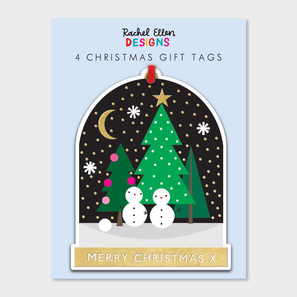 Pack of 4 Gift Tags - Snow Globe