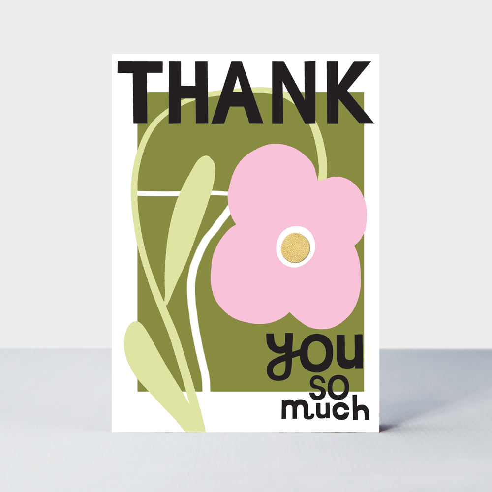 Belle - Pink Flower Thank You So Much Card