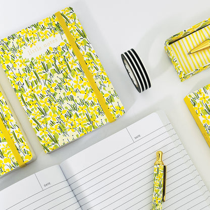 A6 Perfect Bound Notebook - Yellow Floral/Little Notes