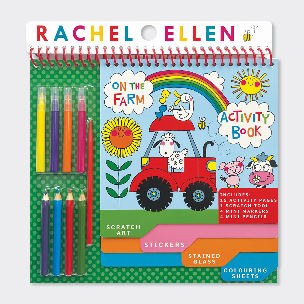 Activity Book with Scratch Art & Stickers - On The Farm