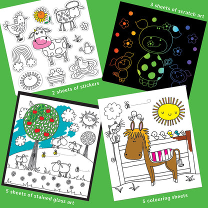 Activity Book with Scratch Art &amp; Stickers - On The Farm