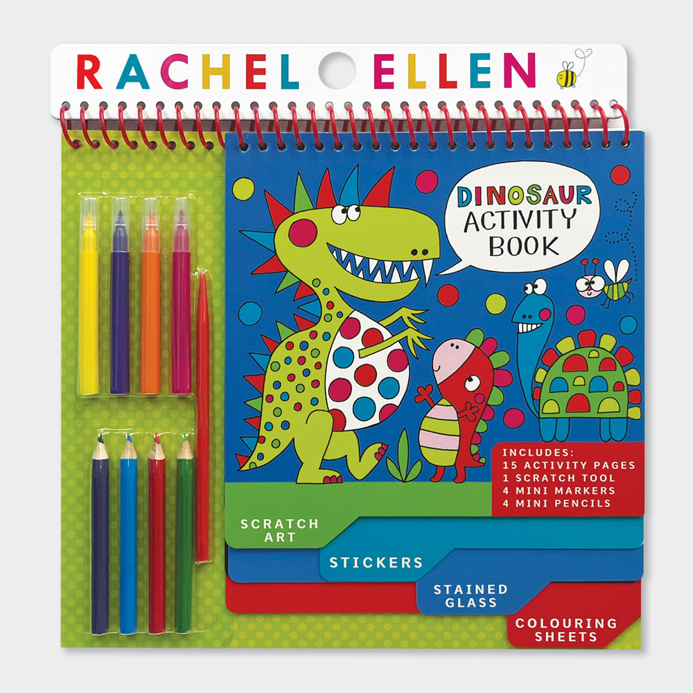 Activity Book with Scratch Art & Stickers - Dinosaur