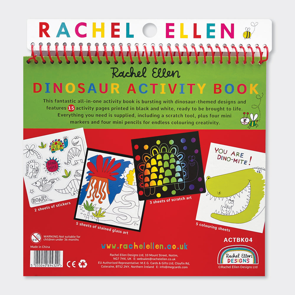 Activity Book with Scratch Art &amp; Stickers - Dinosaur