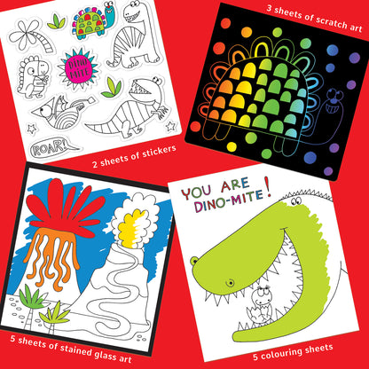 Activity Book with Scratch Art &amp; Stickers - Dinosaur
