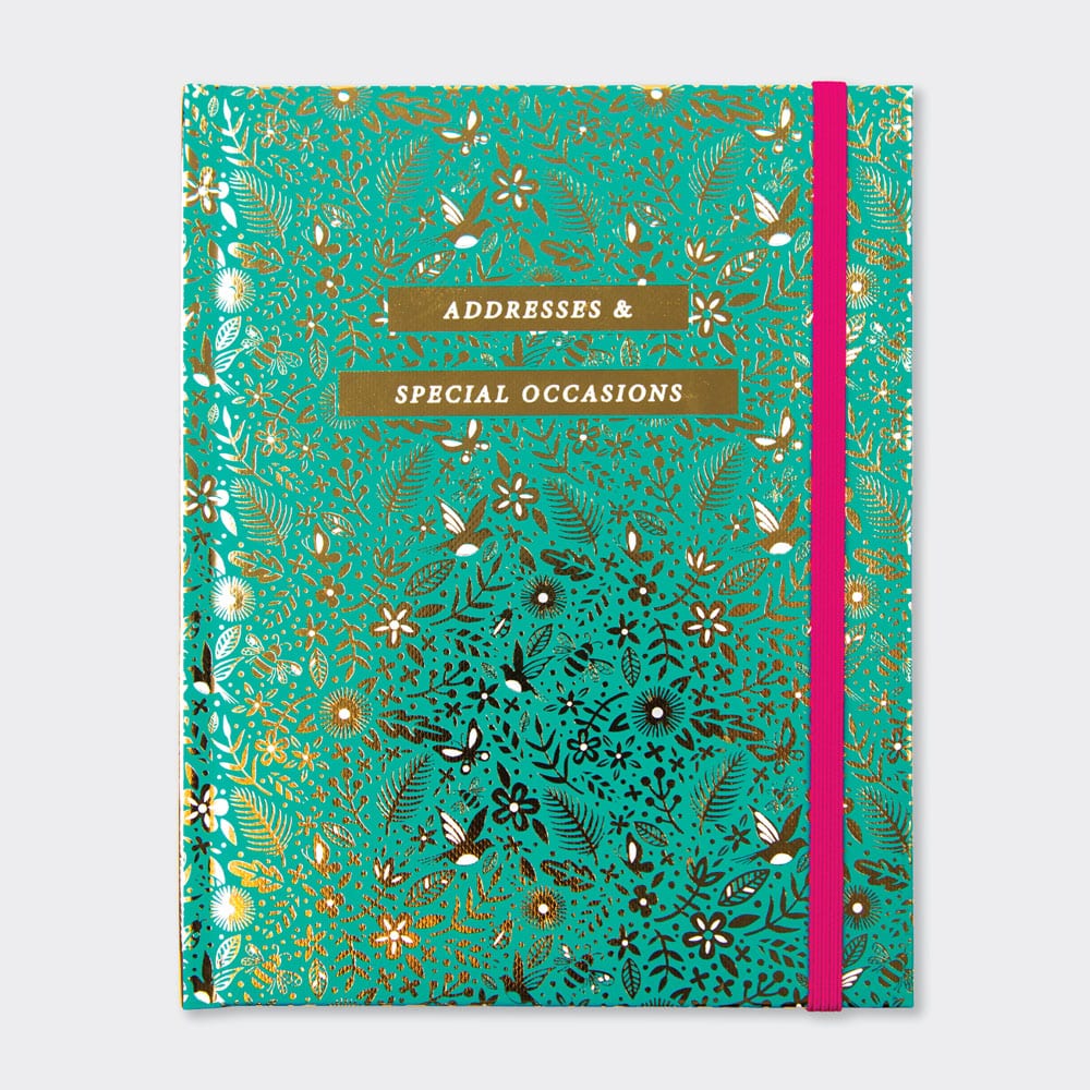 Address Book Teal &amp; Gold Floral