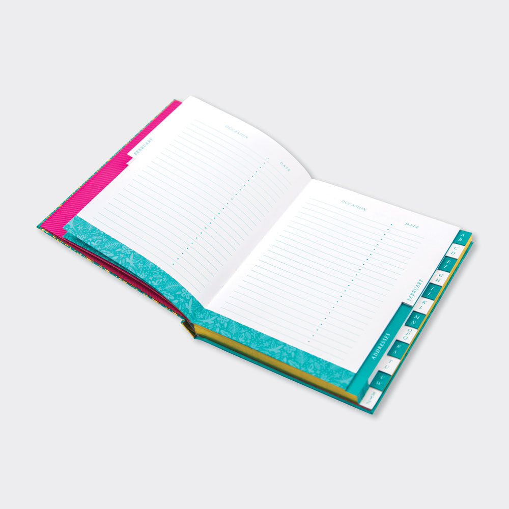 Address Book Teal &amp; Gold Floral