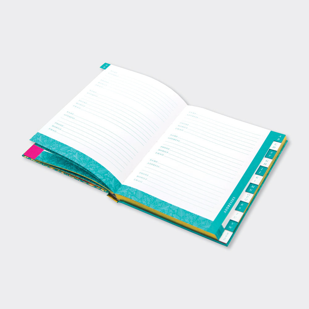 Address Book Teal &amp; Gold Floral