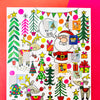 Advent Calendar Card - Santa, Reindeer & Trees