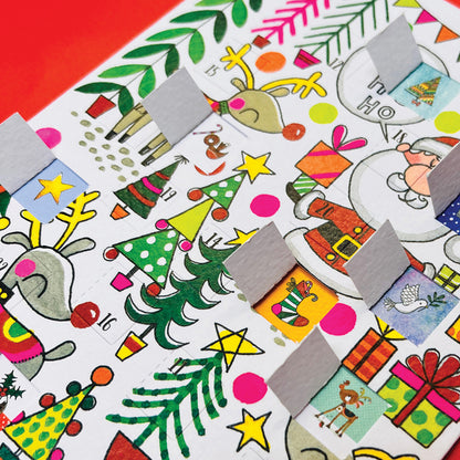 Advent Calendar Card - Santa, Reindeer &amp; Trees