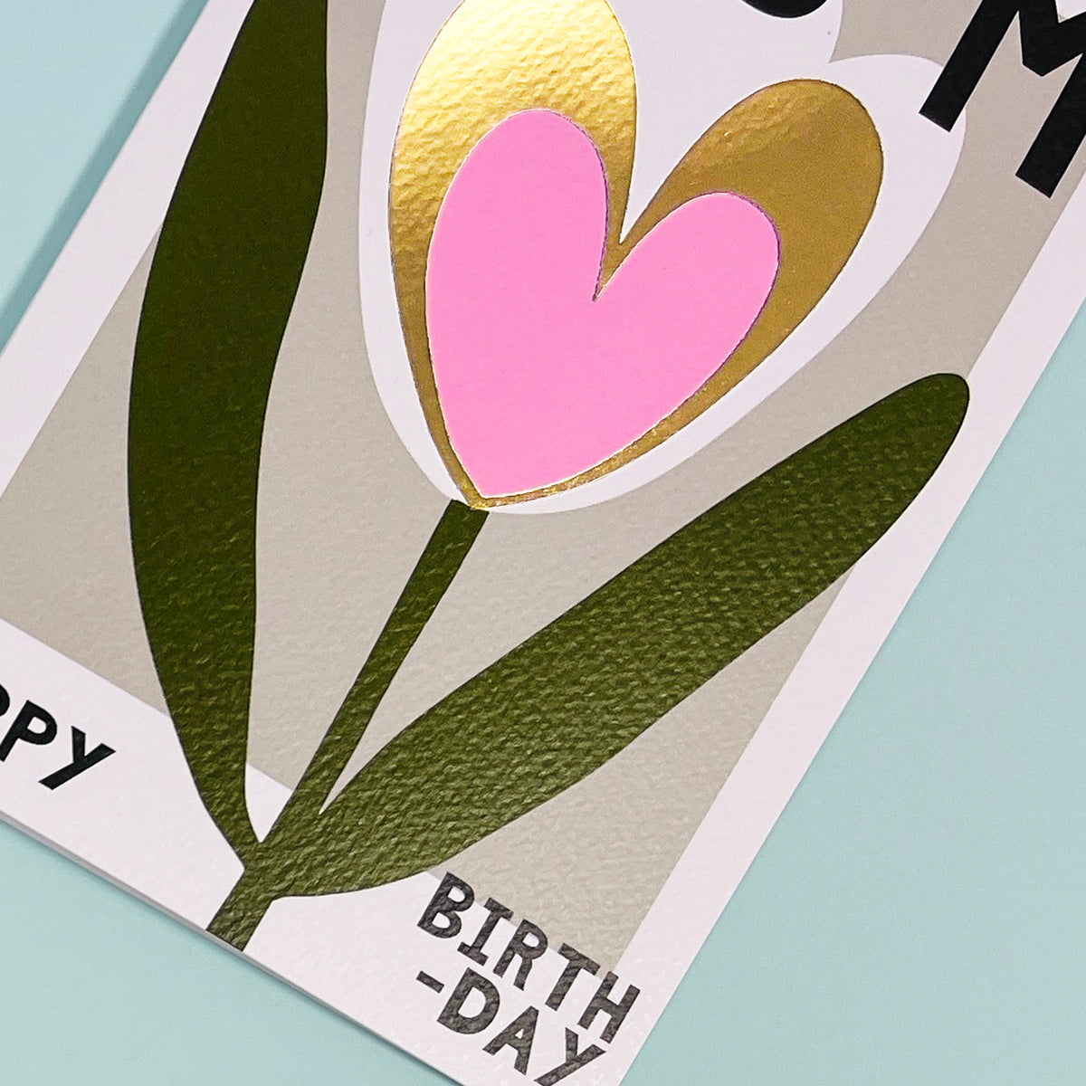 Belle - Mum Birthday Tulip &amp; Love Heart  - Birthday Card