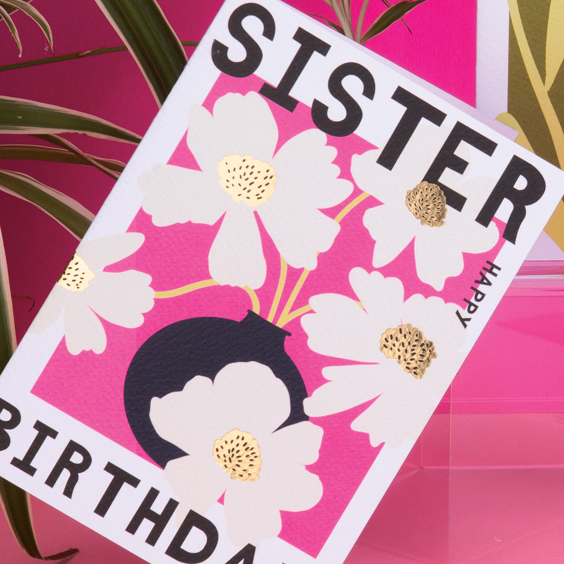 Belle - Sister Birthday Pink Cosmos  - Birthday Card