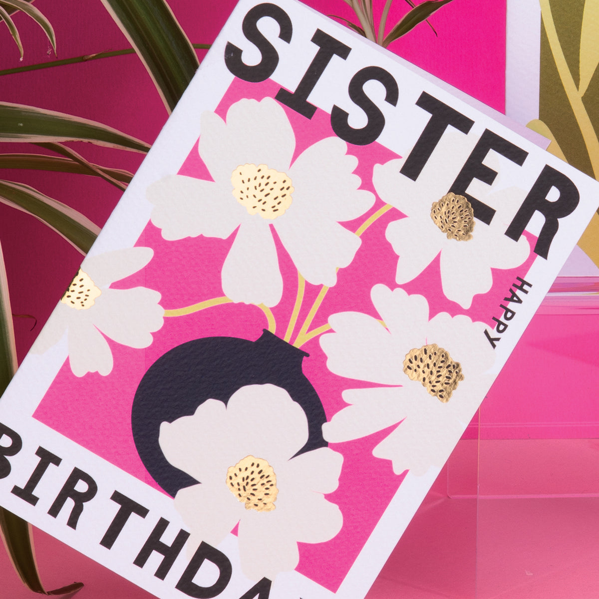 Belle - Sister Birthday Pink Cosmos  - Birthday Card