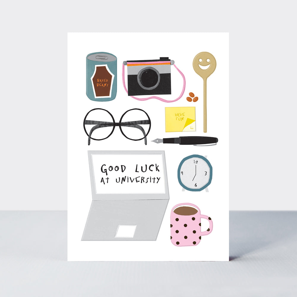 Bookworm - Good Luck At University Card - Uni Essentials