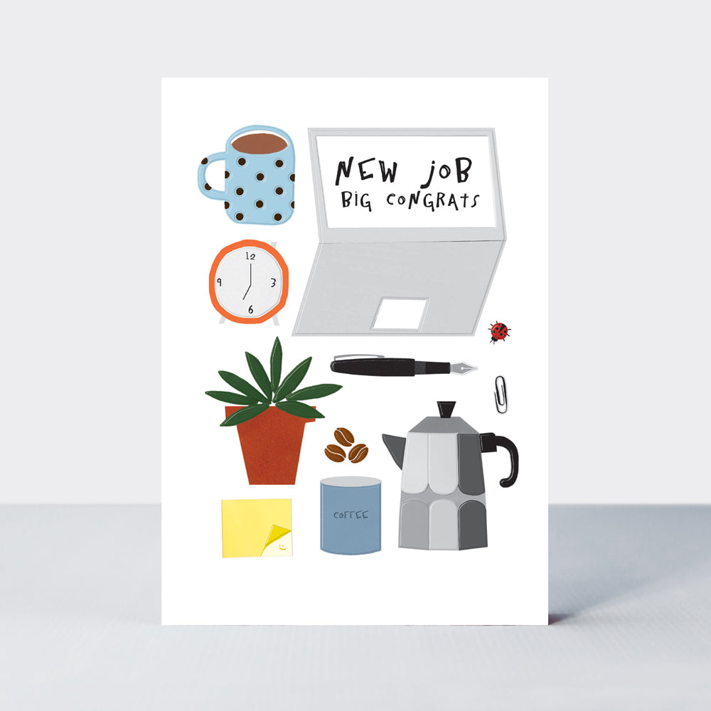 Bookworm - New Job Big Congrats Card - Work Essentials