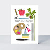 Bookworm - Thank You Teacher Card - Desk