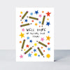 Bookworm - Well Done On Passing Your Exams Card - Stars & Pencils