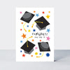 Bookworm - Congrats You Did It Graduation Card - Tossing Caps & Stars