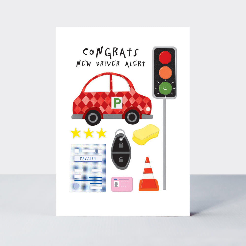 Bookworm - Congrats New Driver Alert Card - Passed Driving Test