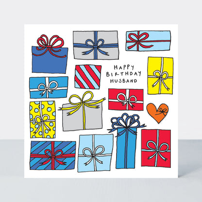 Scatter Brain - Husband Birthday/Colourful Presents Card