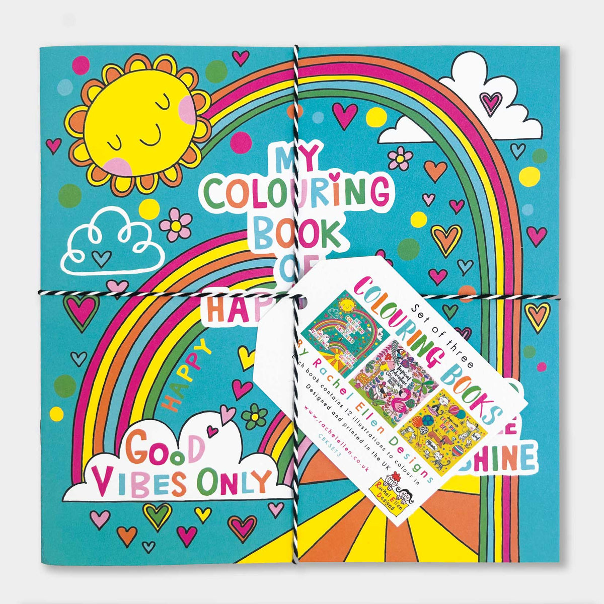 Happiness, Jungle &amp; Cats and Dogs Colouring Book Set of 3
