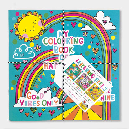 Happiness, Jungle &amp; Cats and Dogs Colouring Book Set of 3